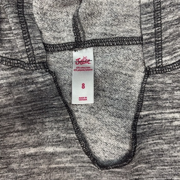 Girls Justice brand gray hooded sweatshirt size 8 - Picture 4 of 4